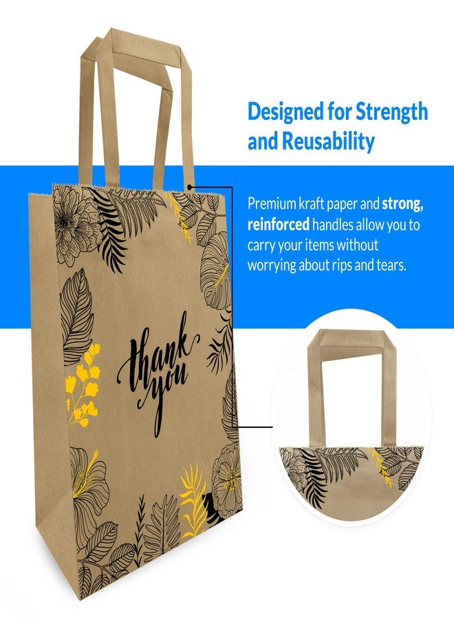 Reli. Paper Bags | 110 Pcs Bulk | 8"x4.5"x10.25" | Paper Thank You Bags | Brown Kraft Handles | Printed Small Thank You Giftbag for Guests | Gifts, Wedding, Merchandise, Business - Image 5